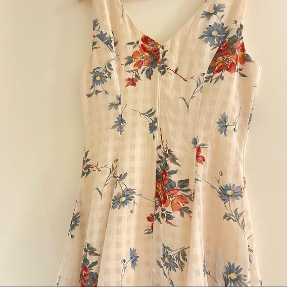 Vintage floral checkered dress - Picture 5 of 5